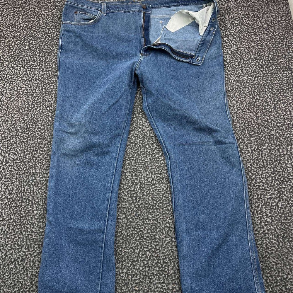 Vintage Lee Jeans Men 48x34 Blue Denim Pants Straight Outdoor Pocket